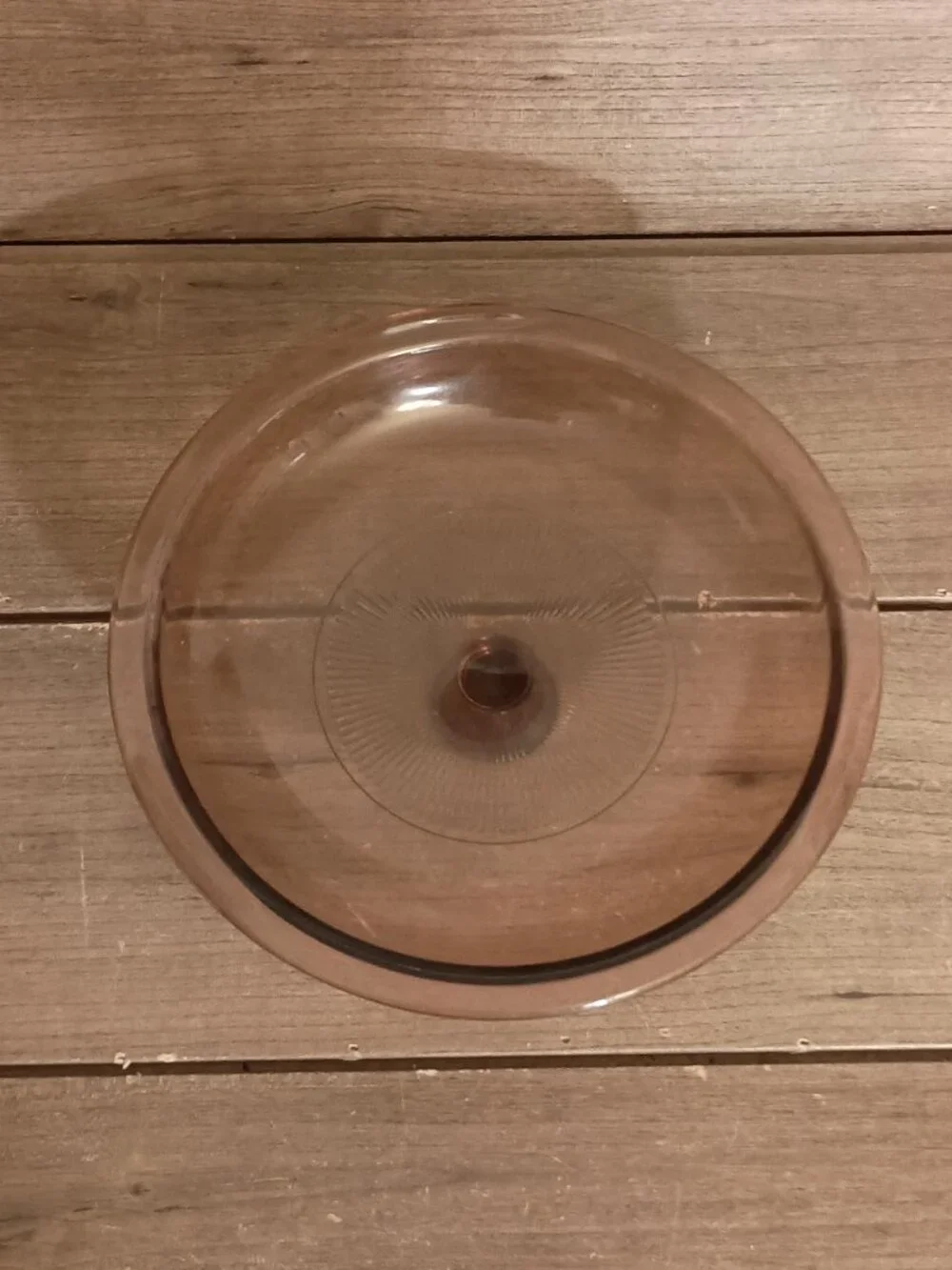 Vintage Pyrex V-1.5-C Cranberry Replacement Lid Round Glass 7.25